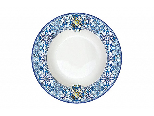 Тарелка суповая Майолика (голубая) Easy Life (R2S)