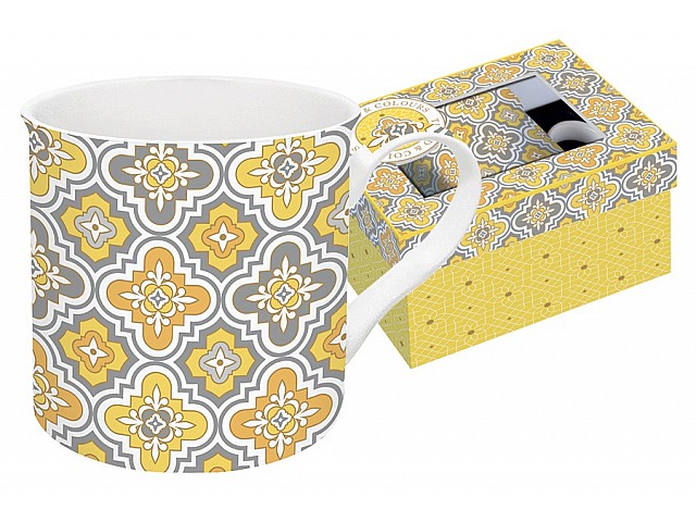 Кружка Цветовая палитра (жёлтая, узор) Easy Life (R2S)