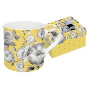 Кружка Цветовая палитра (жёлтая, цветы) Easy Life 0,3 л