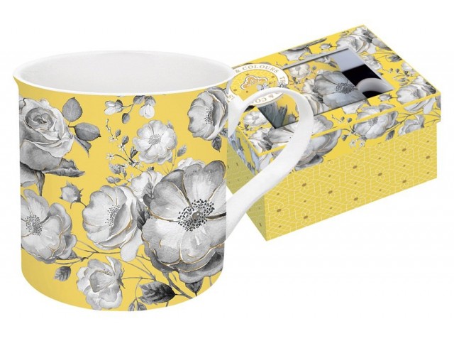 Кружка Цветовая палитра (жёлтая, цветы) Easy Life (R2S)