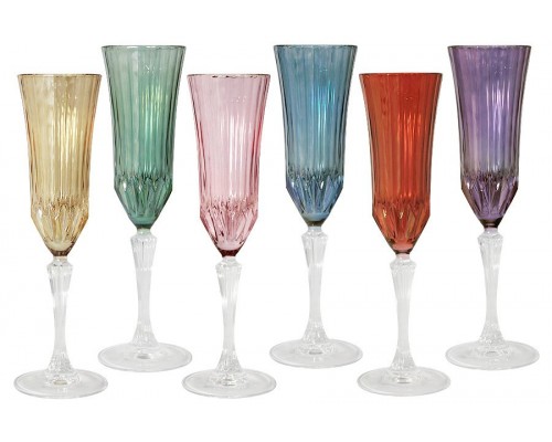 Набор бокалов для шампанского Адажио цветная Same