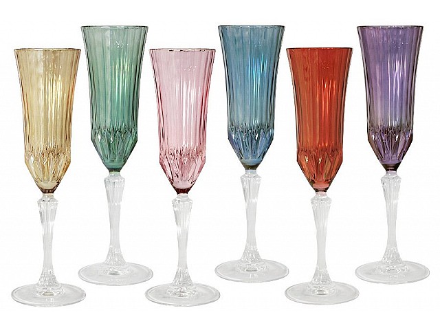 Набор 6 бокалов для шампанского Адажио цветная Same