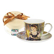 Чашка с блюдцем Дама за столиком Carmani