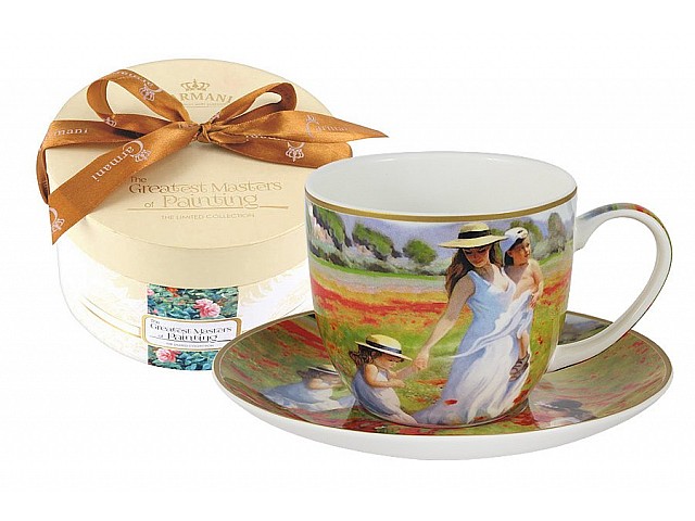 Чашка с блюдцем Прогулка в поле Carmani