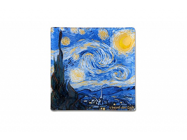 Тарелка квадратная 13х13 см Звездная ночь (Ван Гог)