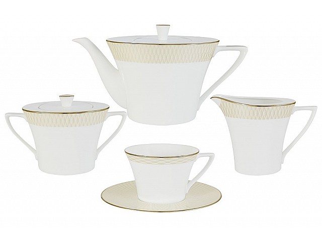 Чайный сервиз из 17 предметов на 6 персон Бриз Голд Narumi