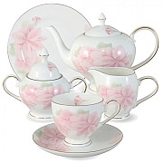 Чайный сервиз Розовые цветы Emily 21 предмет на 6 персон
