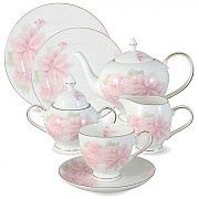 Чайный сервиз Розовые цветы Emily 40 предметов на 12 персон