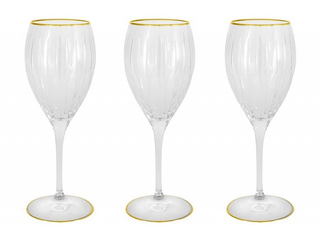 Набор 6 хрустальных бокалов для вина Пиза золото Same
