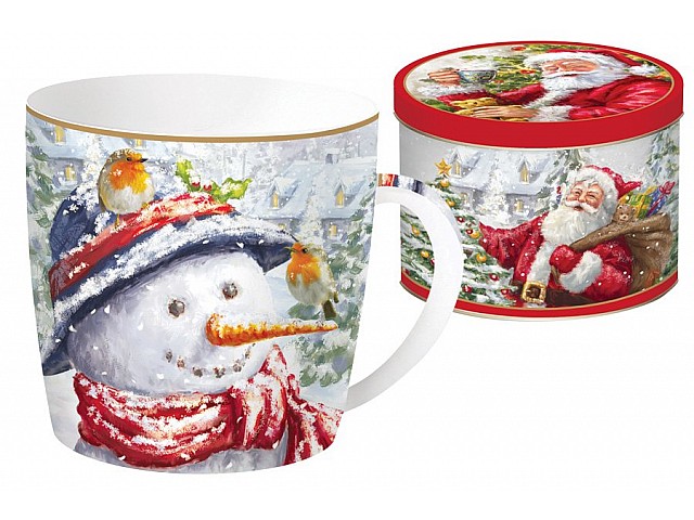 Кружка Снеговик в металлической коробке Easy Life (R2S)