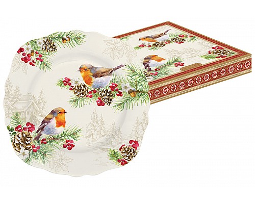 Тарелка десертная Снегири Easy Life