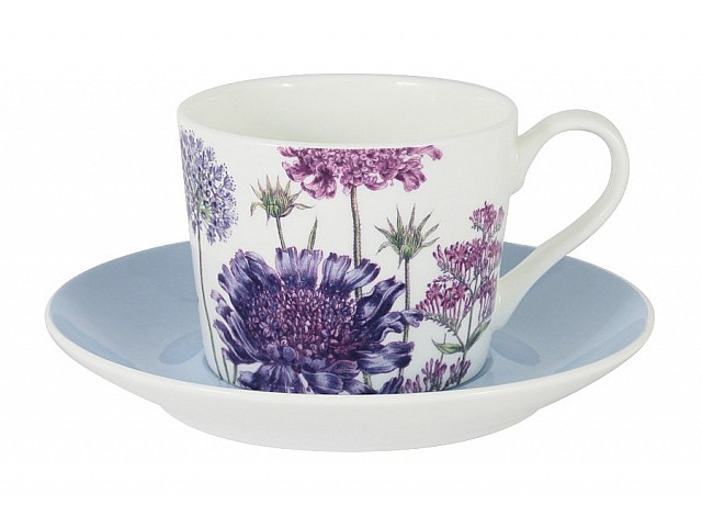 Чашка с блюдцем голубая Лаура Stechcol