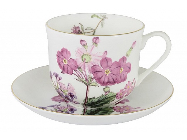 Чашка с блюдцем розовые цветы Лаура Stechcol 0,45 л
