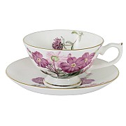 Чашка с блюдцем розовые цветы Лаура Stechcol 0,2 л