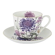 Чашка с блюдцем сиреневые цветы Лаура Stechcol