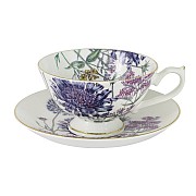 Чашка с блюдцем сиреневые цветы Лаура Stechcol 0,2 л