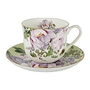 Чашка с блюдцем жёлтая Райский сад Stechcol 0,45 л