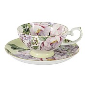 Чашка с блюдцем жёлтая Райский сад Stechcol 0,2 л