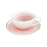 Чашка для кофе с блюдцем Easy Life Artesanal (розовая)