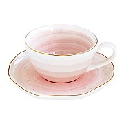 Чашка с блюдцем Easy Life Artesanal (розовая)