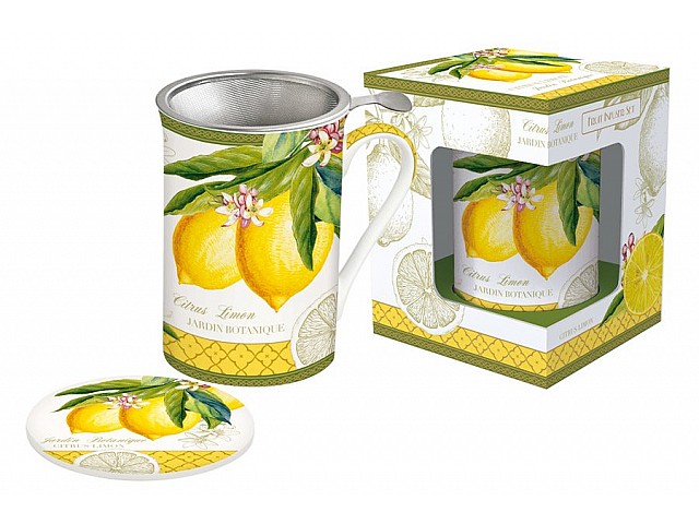 Кружка с металлическим ситечком и крышкой Лимон Easy Life (R2S)