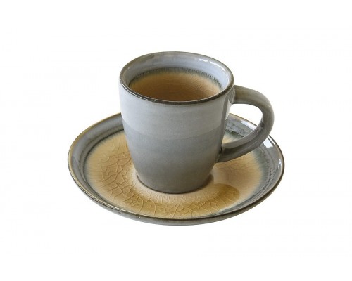 Чашка с блюдцем для кофе эспрессо Origin (бежевая) Easy Life 75 мл