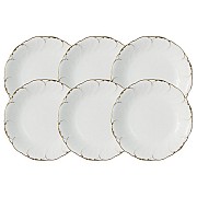 Набор из 6 суповых тарелок Narumi Белый с золотом