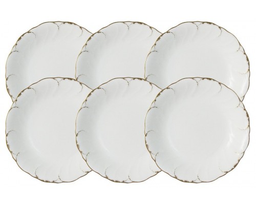 Набор из 6 суповых тарелок Narumi Белый с золотом