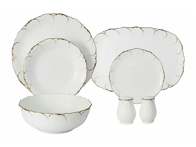 Обеденный сервиз Narumi Белый с золотом на 6 персон 23 предмета