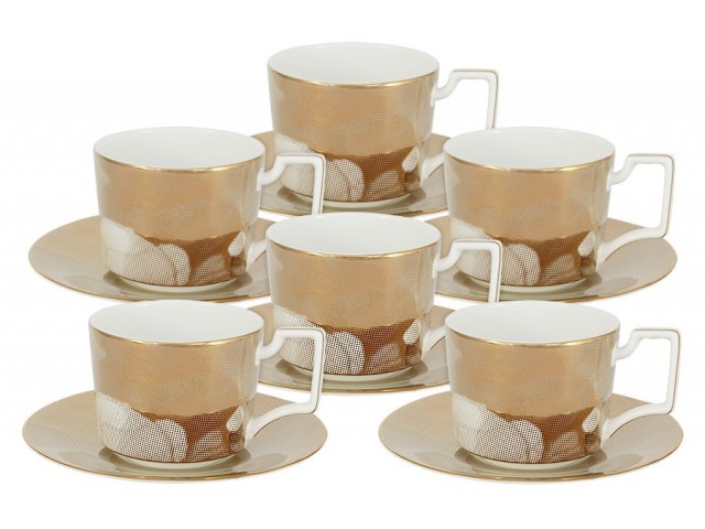 Чайный набор Лунная соната Голд Naomi: 6 чашек + 6 блюдец