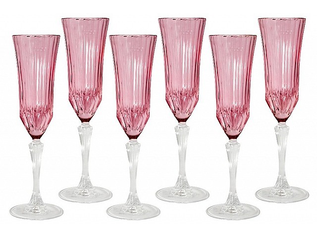 Набор 6 бокалов для шампанского Same Адажио розовая