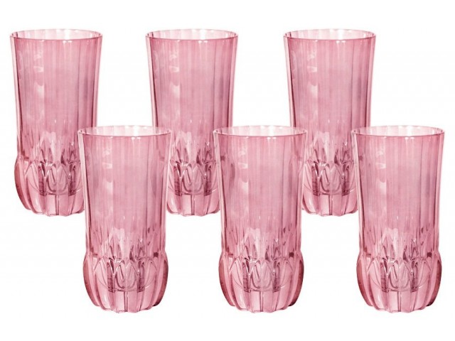 Набор 6 стаканов для воды Same Адажио розовая 0,35 л