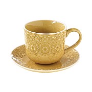 Чашка с блюдцем (жёлтая) Ambiente Easy Life R2S