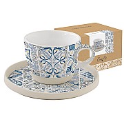 Чашка с блюдцем (синяя) Casadecor Easy Life R2S 0,25 л