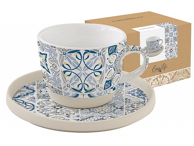 Чашка с блюдцем (синяя) Casadecor Easy Life R2S 0,25 л