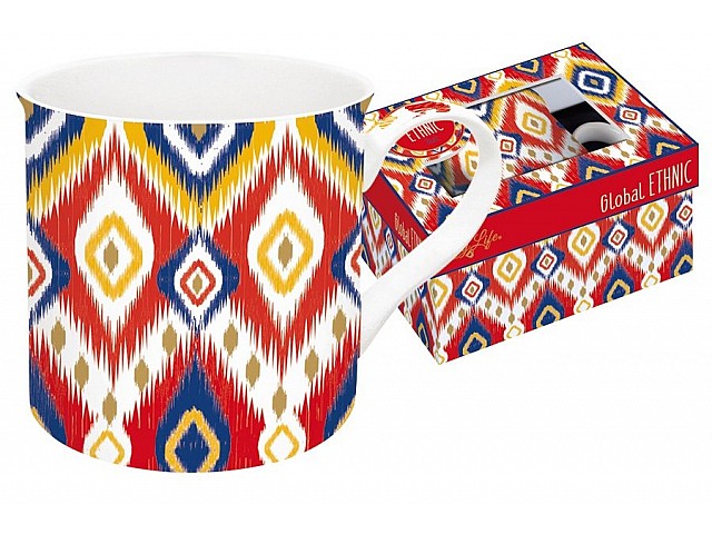 Кружка Икат Easy Life R2S (красные ромбы)
