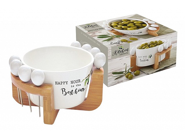 Салатник и 8 шпажек на подставке Kitchen Elements Easy Life R2S