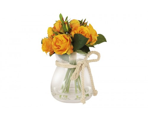 Декоративные цветы Dream Garden Розы жёлтые в вазе