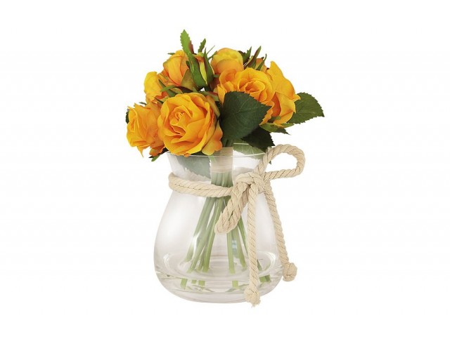Декоративные цветы Dream Garden Розы жёлтые в вазе