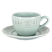 Чашка с блюдцем Venice (голубая) Matceramica