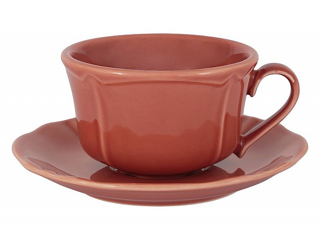 Чашка с блюдцем Villa (красная) Matceramica