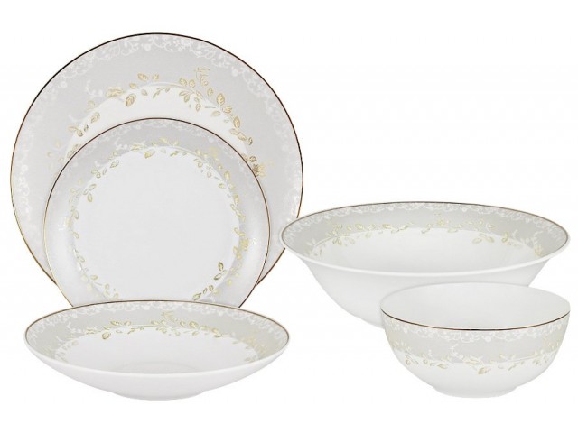 Обеденный набор Венок Anna Lafarg Emily на 6 персон 21 предмет