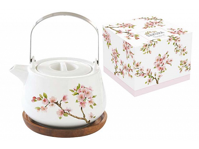 Чайник на подставке из акации Японская сакура Easy Life R2S