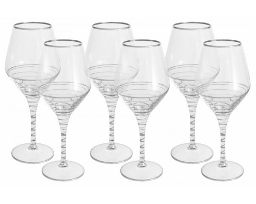 Набор бокалов для вина Same Спираль серебро