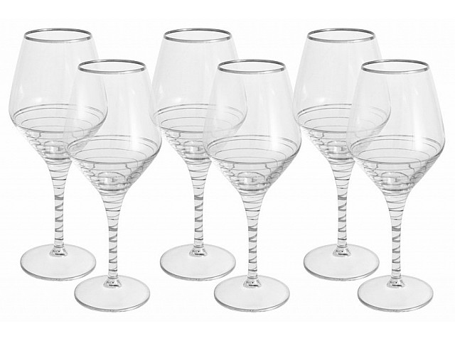 Набор 6 бокалов для вина Same Спираль серебро