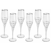 Набор бокалов для шампанского Same Спираль серебро