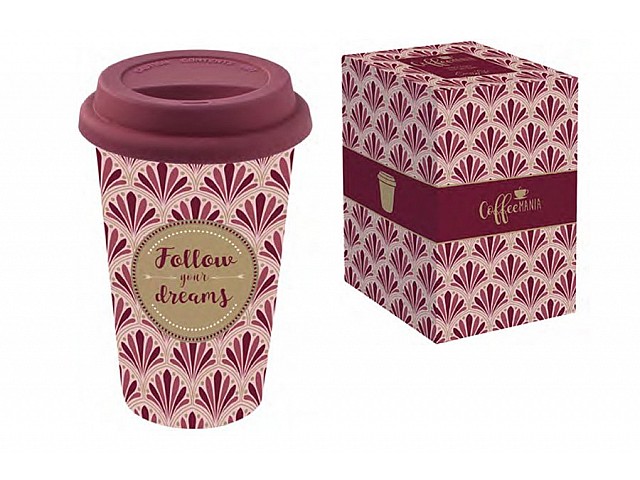 Кружка с крышкой (бордо) TRAVEL MUG Easy Life R2S