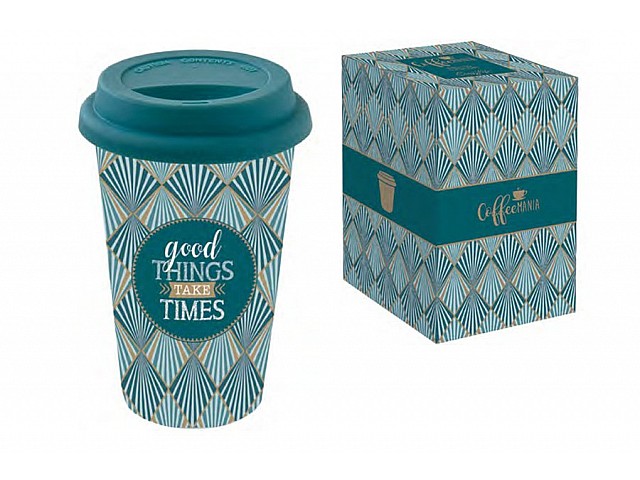 Кружка с крышкой (зелёная ) TRAVEL MUG Easy Life R2S