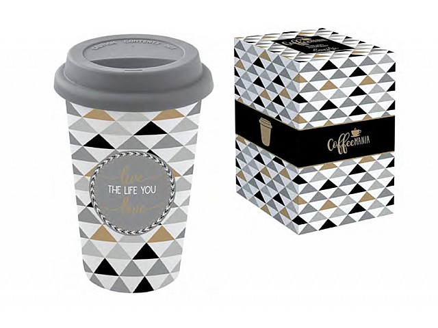 Кружка с крышкой (серая) TRAVEL MUG Easy Life R2S