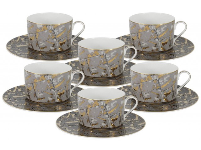 Чайный набор Злата Naomi: 6 чашек + 6 блюдец